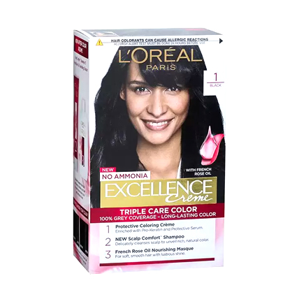 Loreal Paris Hair Colour Excellence Creme Black 1